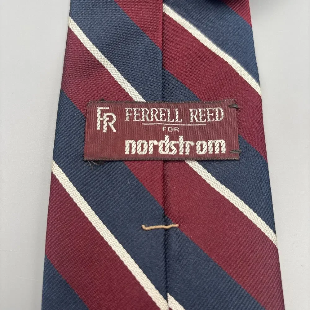 Ferrell Reed Nordstrom Silk Striped Preppy Luxury Red Blue